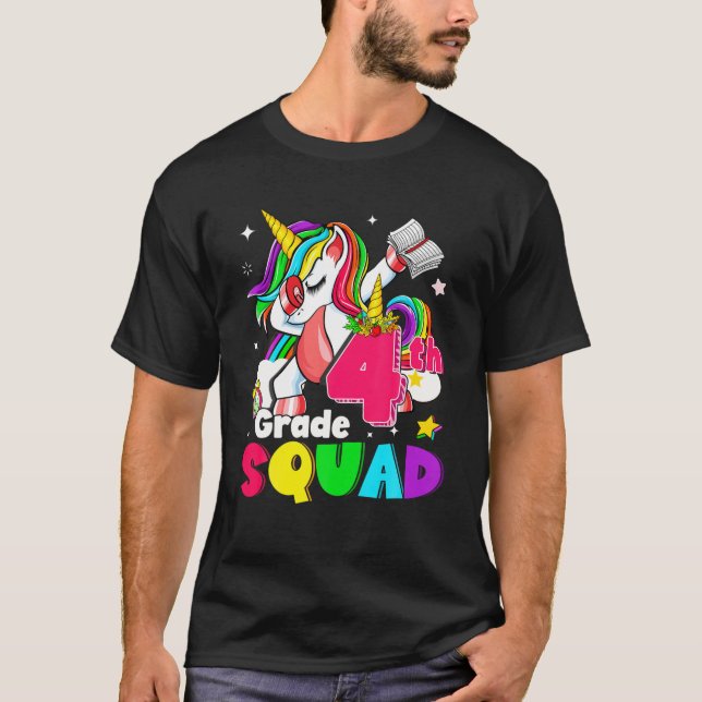 Camiseta De Volta À Escola De 4º Grau Unicorn Dabb (Frente)