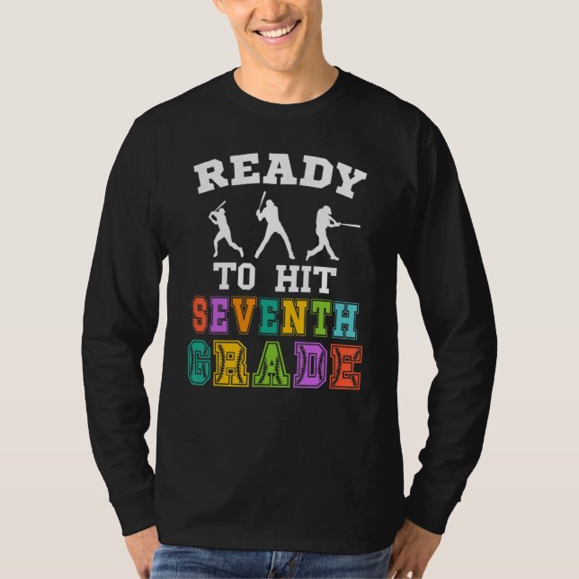 Camiseta De Volta À Escola De Beisebol Pronta Para Atingir  (Frente)