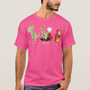 Camiseta DE VOLTA À ESCOLA Dinossauro de Gás Líquido Sólido