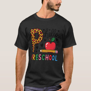 Camiseta De Volta à Escola Divertido Olá Pré-escola Lápis L