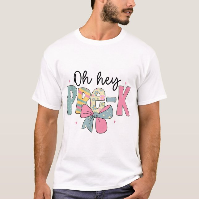 Camiseta De Volta À Escola, Ei, Pré K Professores Crianças (Frente)