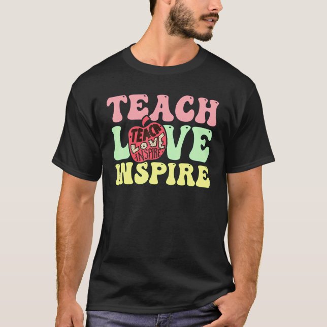 Camiseta De Volta À Escola Ensinar Amor Inspira Professores (Frente)