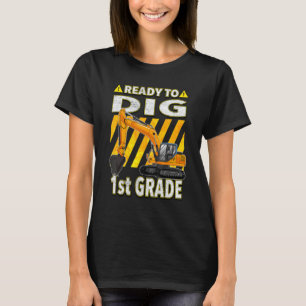 Camiseta De Volta à Escola Escavadeira Pronta para Cavar 1