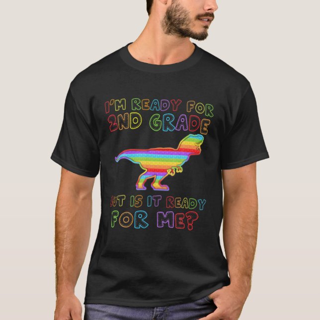 Camiseta De volta à escola estou pronta para o Segundo Trex (Frente)