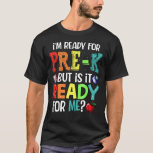 Camiseta De volta à escola estou pronto para o pré K está p