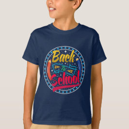 Camiseta De volta à escola. Estrelas e faíscas.
