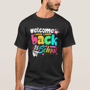 Camiseta De Volta À Escola Feliz Primeiro Dia De Boas-Vinda