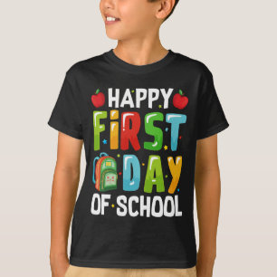 Camiseta De volta à escola Feliz Primeiro Dia de Meninos Es