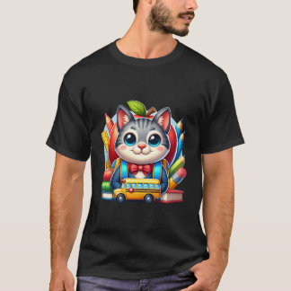 Camiseta De Volta à Escola Gato da Floresta Norueguesa Meni
