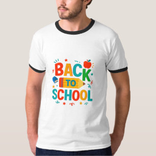 Camiseta "De Volta à Escola" Lápis Colorido e Gráfico de Ma