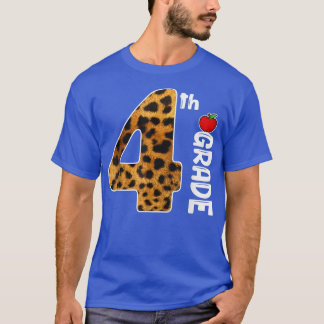 Camiseta De Volta À Escola Leopardo Da 4ª Série Para Estuda