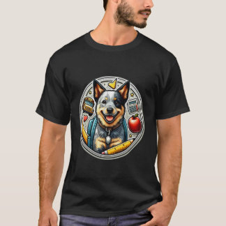 Camiseta De Volta à Escola Meninos Meninas Cão Boi Australi