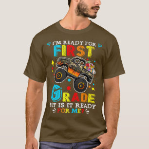 Camiseta De volta à escola Monster Truck Estou pronto para 