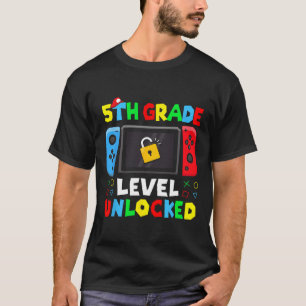 Camiseta De Volta à Escola Nível 5º Ano Desbloqueado Gamer