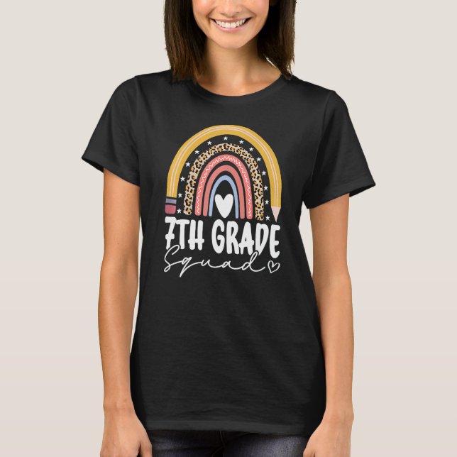 Camiseta De Volta À Escola O Arco-7 Da Sétima Série Para (Frente)