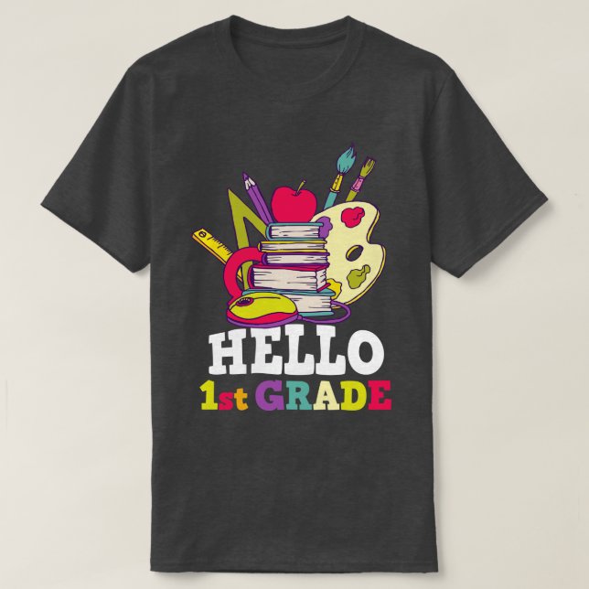 Camiseta De volta à escola-olá 1rua (Frente do Design)