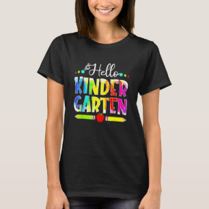 Camiseta De Volta À Escola Olá Jardim De Infância Ensinam M