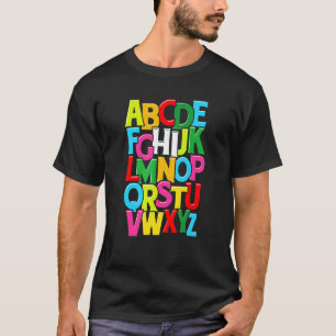 Camiseta De Volta à Escola Olá Letras do Alfabeto Professor