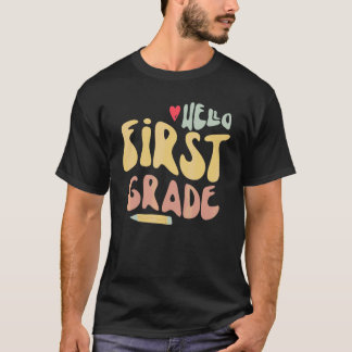 Camiseta De Volta à Escola Olá Primeiro Ano Professor Chá R
