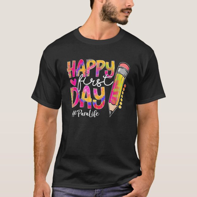 Camiseta De Volta À Escola Para A Vida Lápis Tie Dye Happy  (Frente)