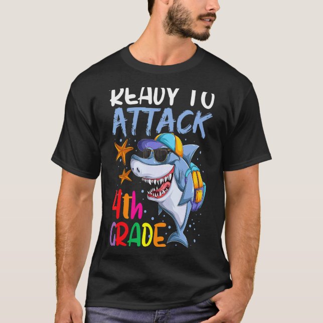 Camiseta De Volta À Escola Para Rapazes Prontos Para Atacar (Frente)