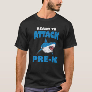 Camiseta De Volta À Escola Pré-K Crianças Roubam Tubarão