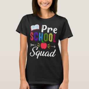 Camiseta De volta à escola pré-k professor aluno pré-escola
