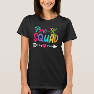 Camiseta De Volta À Escola Pré K Squad Feliz Primeiro Dia D