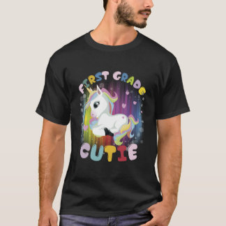 Camiseta De Volta à Escola Primeiro Ano Unicórnio Fofinho U