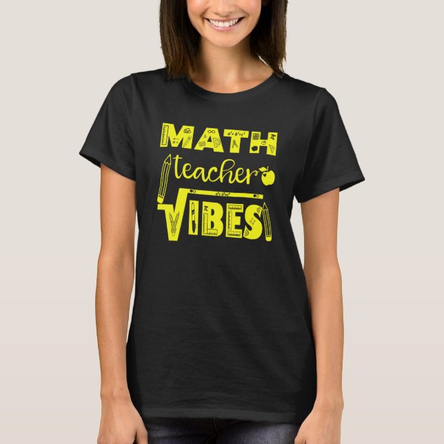 Camiseta De Volta À Escola Professora De Matemática Do Dia  (Frente)