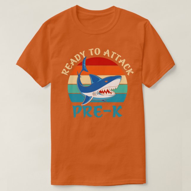 Camiseta De volta à escola pronta para atacar pré-k (Frente do Design)