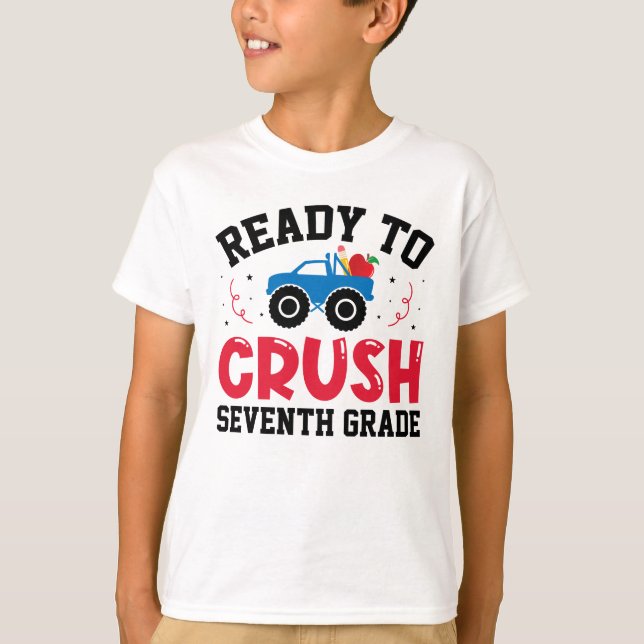 Camiseta De Volta À Escola Pronta Para Esmagar A Sétima Sér (Frente)