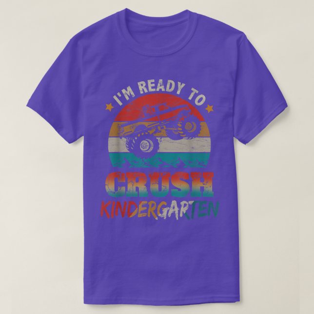 Camiseta De Volta À Escola Pronta Para Esmagar O Monstro Do (Frente do Design)