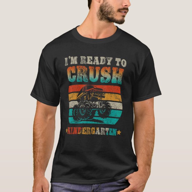 Camiseta De Volta À Escola Pronta Para Esmagar O Monstro Do (Frente)