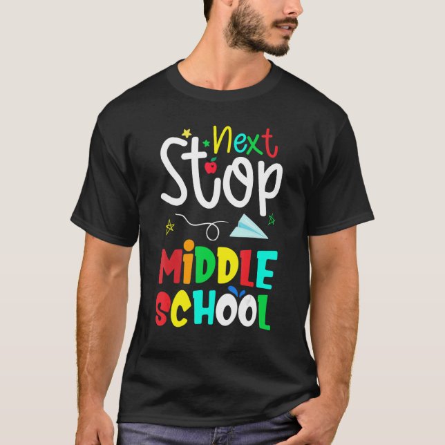 Camiseta De Volta À Escola Próxima Parar Alô Médio (Frente)