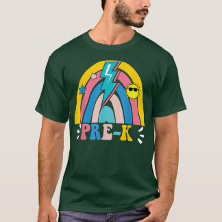 Camiseta De Volta À Escola Rainbow Prek Professora Crianças