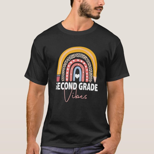 Camiseta De Volta À Escola Segundo Grau Vibes Rainbow Leopa (Frente)