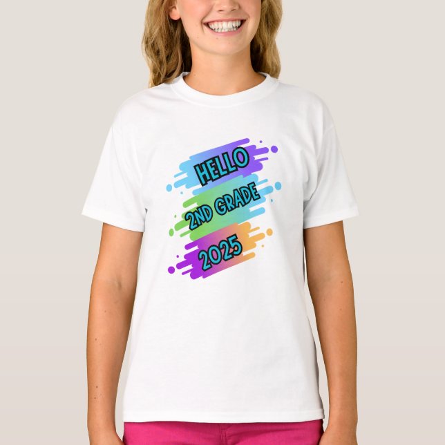 CAMISETA DE VOLTA À ESCOLA, SEGUNDO, PRIMEIRO DIA DE ESCOLA (Frente)