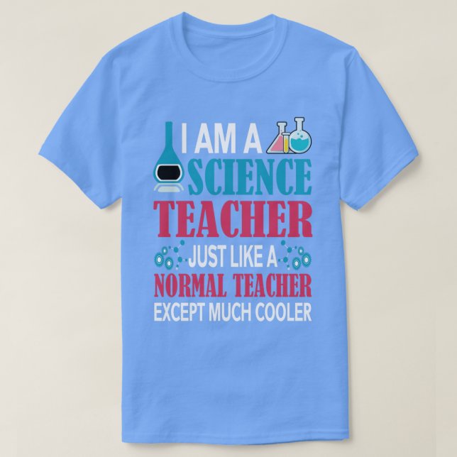 Camiseta De volta à escola... sou professor de ciências com (Frente do Design)