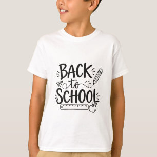 Camiseta De Volta à Escola Suprimentos Escolares Mínimos Ré