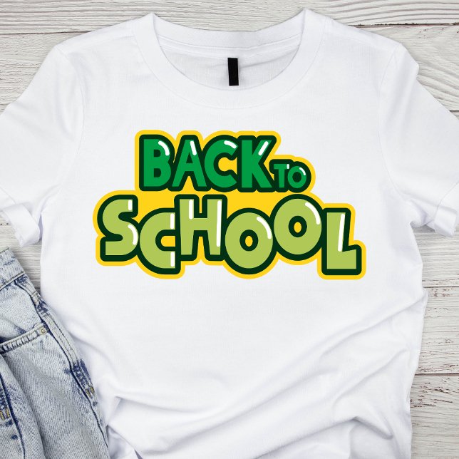 Camiseta De volta à escola verde (Criador carregado)