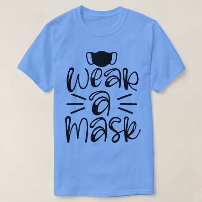 Camiseta De volta à escola - vestir uma máscara (Frente do Design)