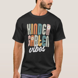 Camiseta De Volta à Escola Vibes de Jardim de Infância Retr