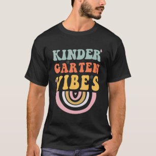 Camiseta De Volta à Escola Vibes de Jardim de Infância Retr