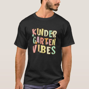 Camiseta De Volta à Escola Vibes de Jardim de Infância Retr