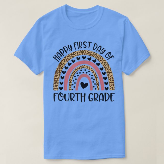 Camiseta De Volta À EscolaRainbow Happy Primeiro Dia Da Qua (Frente do Design)