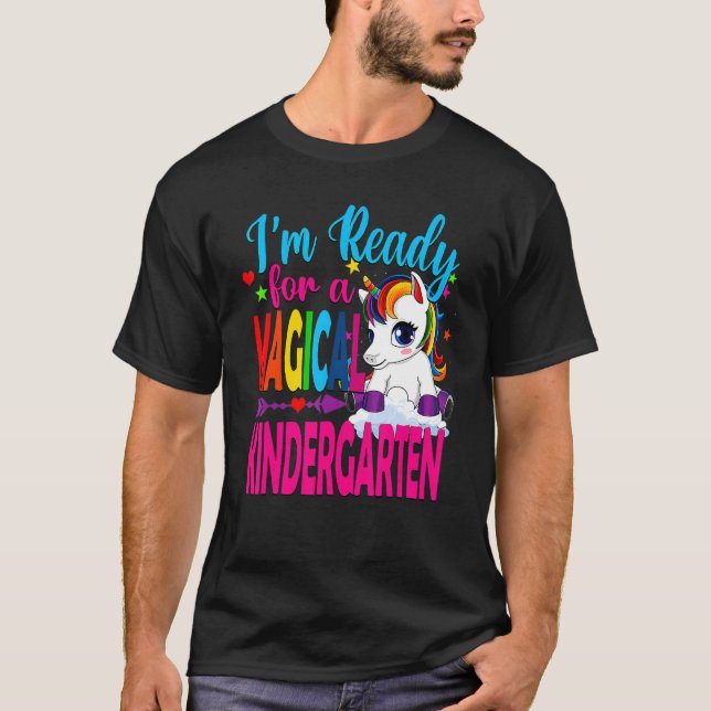 Camiseta De Volta À Faculdade De Unicórnio Pronta Para Kind (Frente)