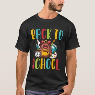 Camiseta De Volta À Mochila Da Escola Engraçado De Volta À