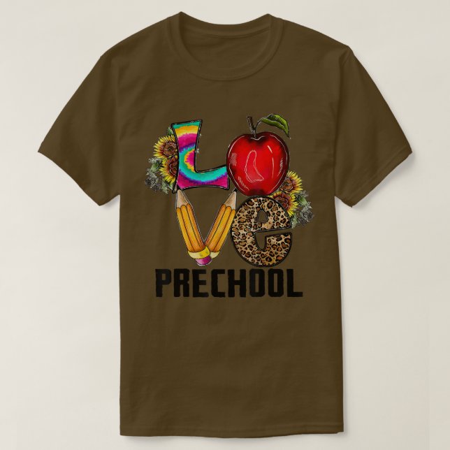 Camiseta De Volta À Pré-Escola De Amor Pré-Escolas (Frente do Design)