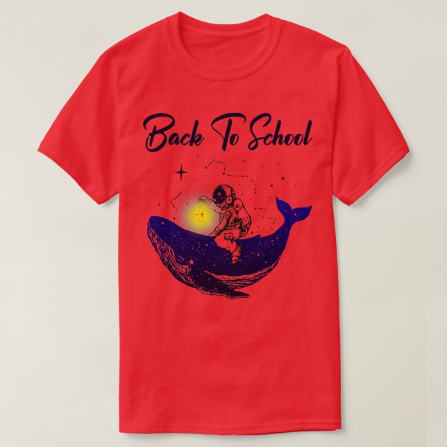 Camiseta De Volta Ao Astronauta Da Baleia Espacial Escolar (Frente do Design)
